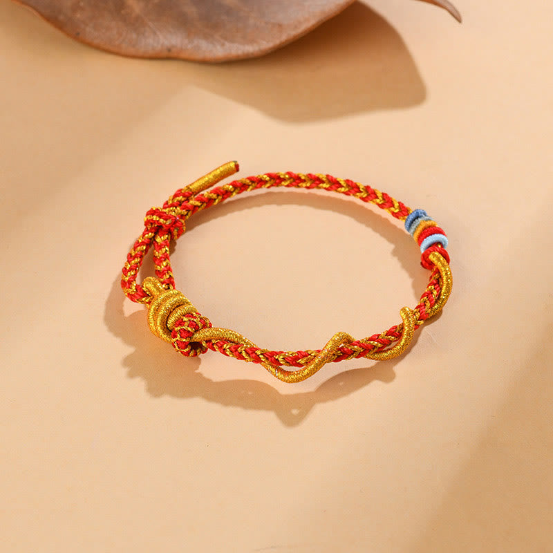 Buntes Schlangendrachen-Armband mit Glücksbringer „Jahr der Schlange“