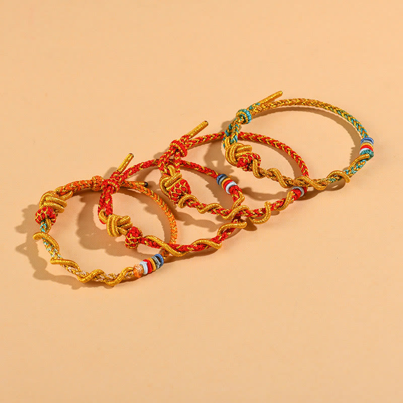 Buntes Schlangendrachen-Armband mit Glücksbringer „Jahr der Schlange“