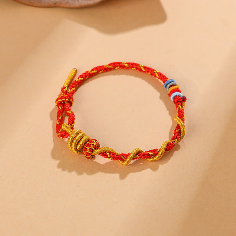 Buntes Schlangendrachen-Armband mit Glücksbringer „Jahr der Schlange“