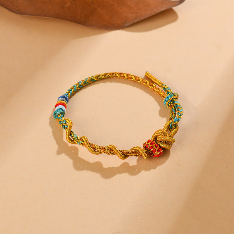 Buntes Schlangendrachen-Armband mit Glücksbringer „Jahr der Schlange“