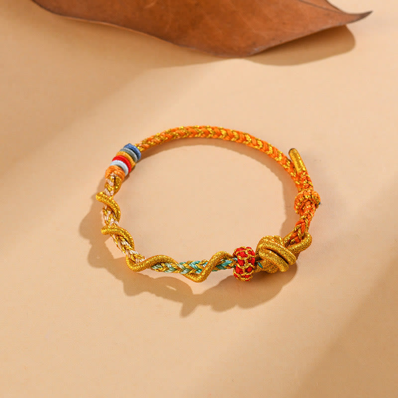 Buntes Schlangendrachen-Armband mit Glücksbringer „Jahr der Schlange“