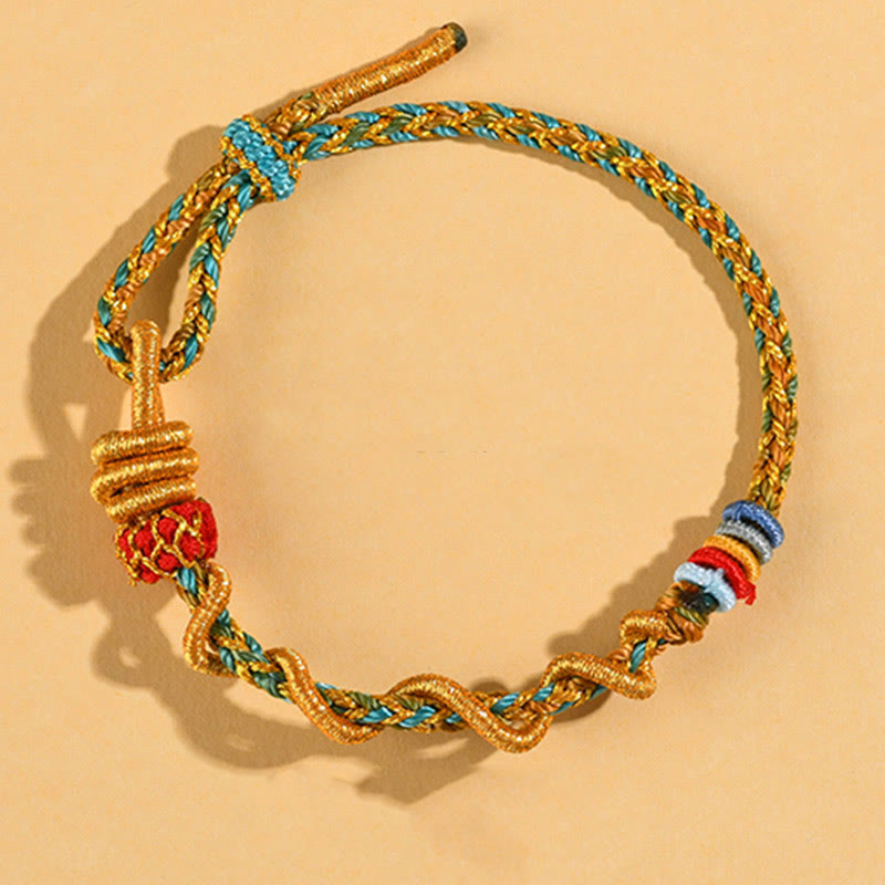 Buntes Schlangendrachen-Armband mit Glücksbringer „Jahr der Schlange“