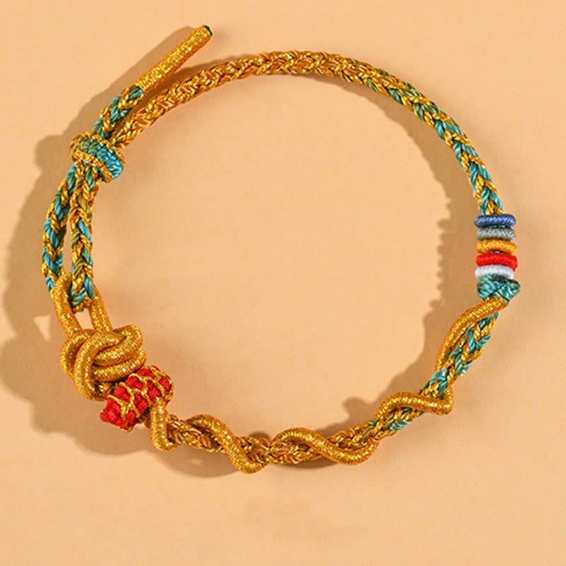 Buntes Schlangendrachen-Armband mit Glücksbringer „Jahr der Schlange“