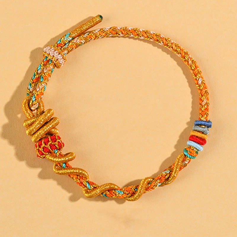 Buntes Schlangendrachen-Armband mit Glücksbringer „Jahr der Schlange“