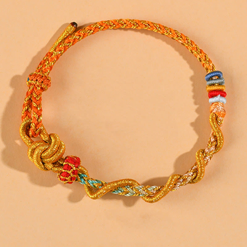 Buntes Schlangendrachen-Armband mit Glücksbringer „Jahr der Schlange“
