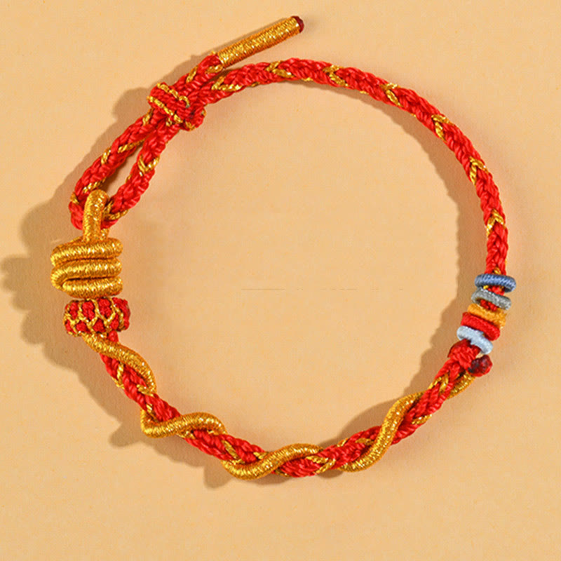 Buntes Schlangendrachen-Armband mit Glücksbringer „Jahr der Schlange“