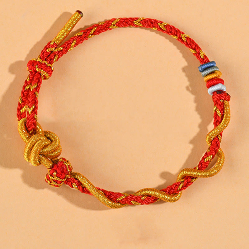 Buntes Schlangendrachen-Armband mit Glücksbringer „Jahr der Schlange“