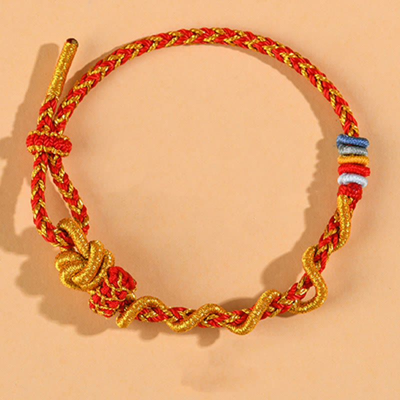 Buntes Schlangendrachen-Armband mit Glücksbringer „Jahr der Schlange“