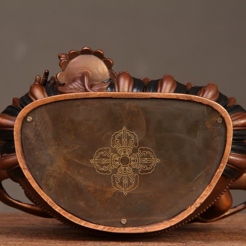 Kompakte Buddha-Statue aus Kupfer | Gelber Jambhala-Bodhisattva, 7 cm