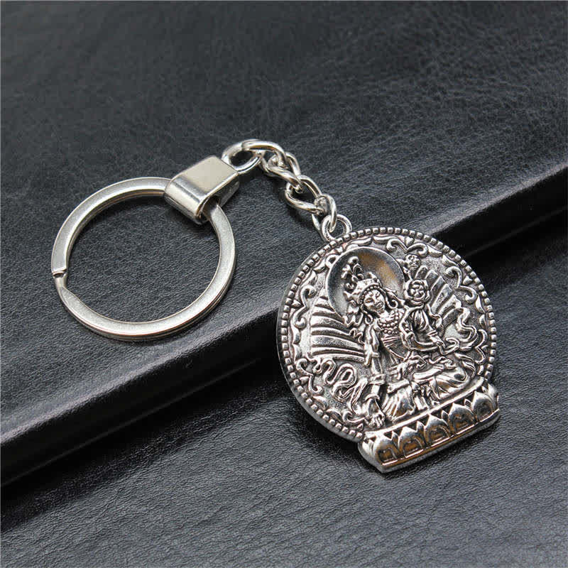 Schlüsselanhänger mit Buddha der Gelassenheit und des Mitgefühls in Bronze oder Silberlegierung
