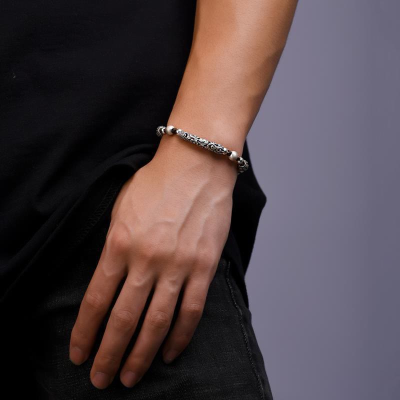 Spirituelles Armband „Glücksbringende Wolke“ aus Kupfer und 999 Sterlingsilber