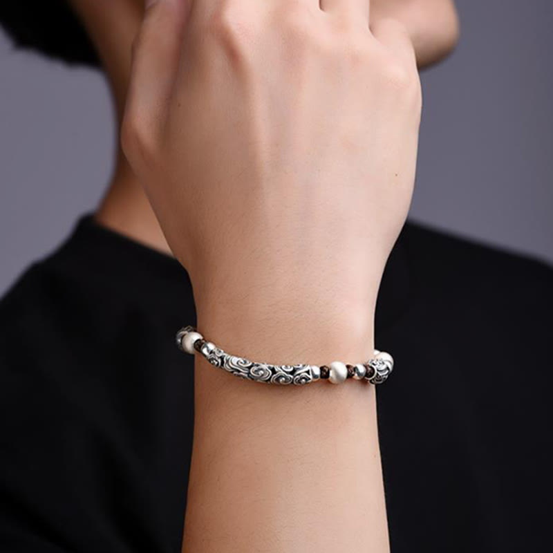 Spirituelles Armband „Glücksbringende Wolke“ aus Kupfer und 999 Sterlingsilber