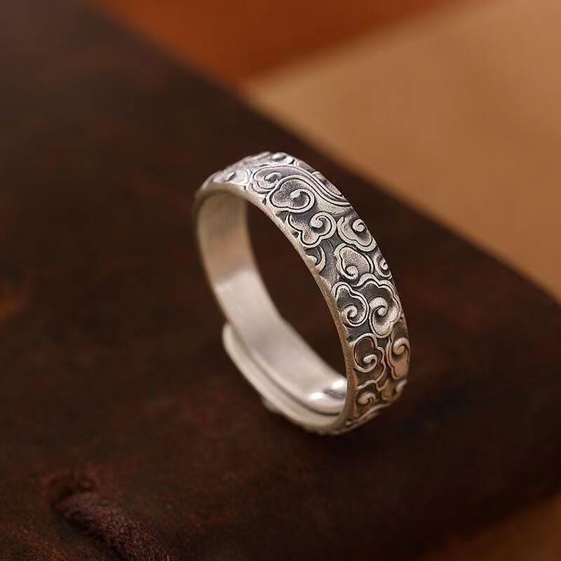 Kupfer verstellbarer Glücksbringer-Ring mit Wolken