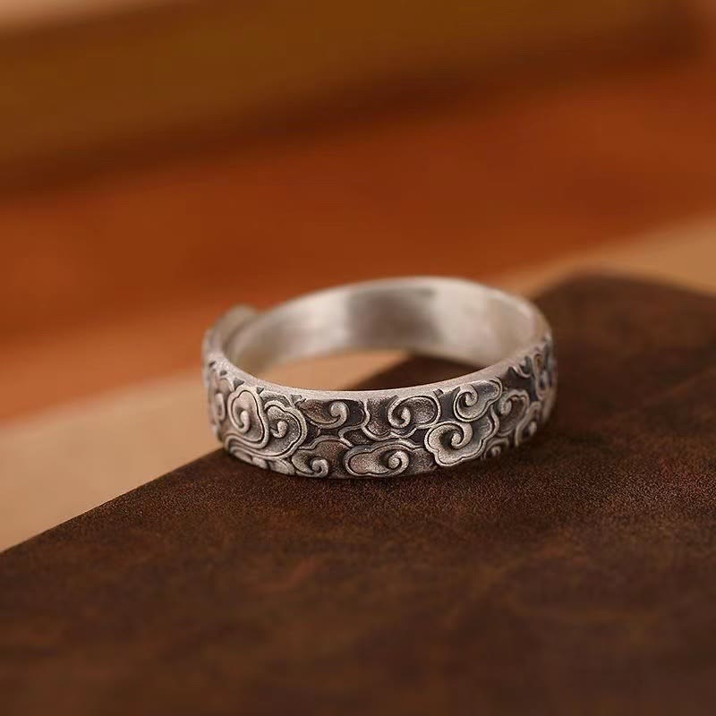 Kupfer verstellbarer Glücksbringer-Ring mit Wolken