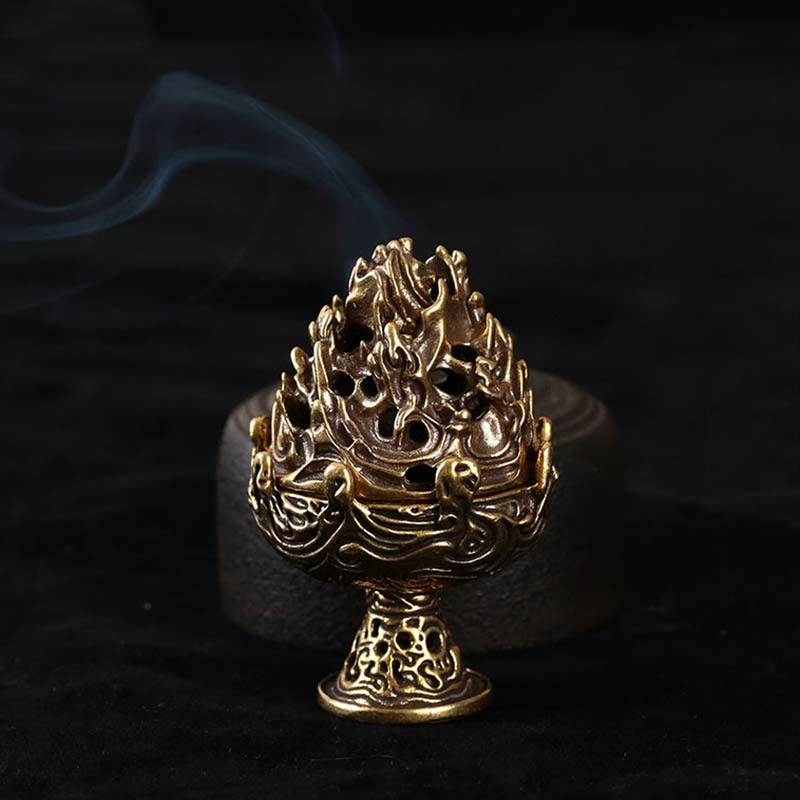 Tibetischer Weihrauchbrenner aus Kupferlegierung, 4,5 cm, Mini-Meditation
