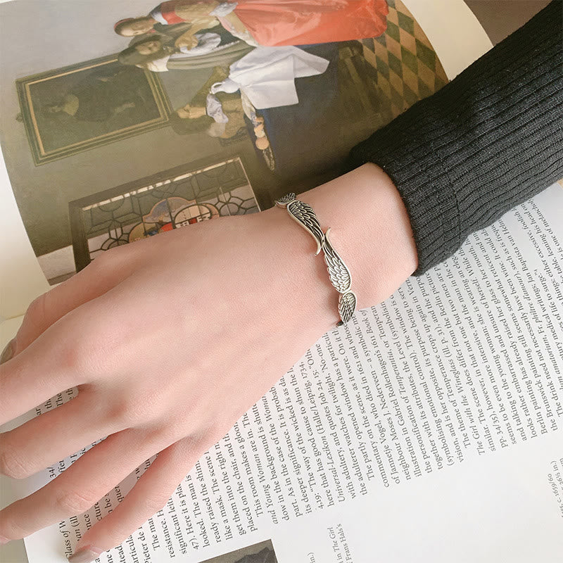 Kupfernes Engelsflügel-Glücksarmband für spirituelle Heilung