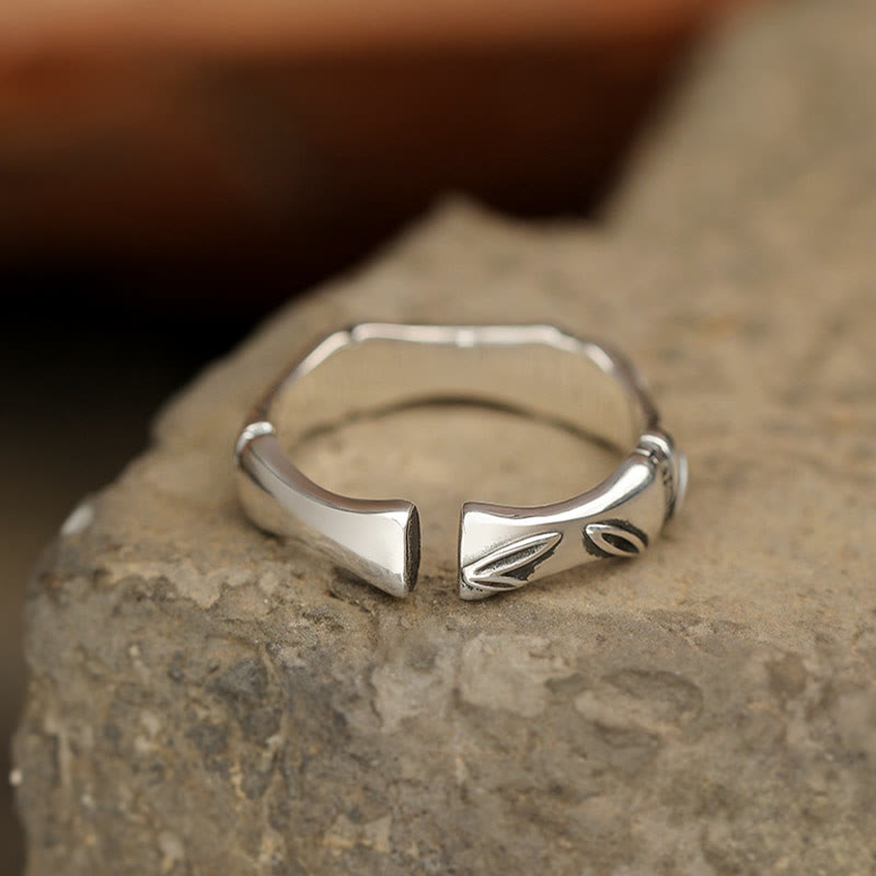 Spiritueller Ring mit Kupfer-Bambus-Design für Glück und Reichtum