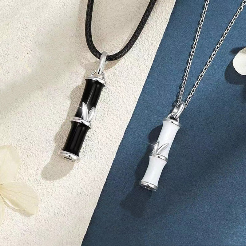 Kupfer Bambus Glückspaar Halskette 45cm Anhänger