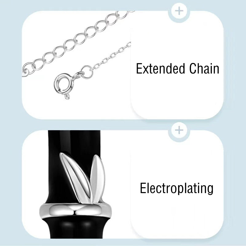 Kupfer Bambus Glückspaar Halskette 45cm Anhänger