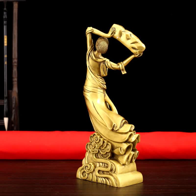 Kupferne Bodhisattva Nuwa Schutzstatue 11x8x27cm