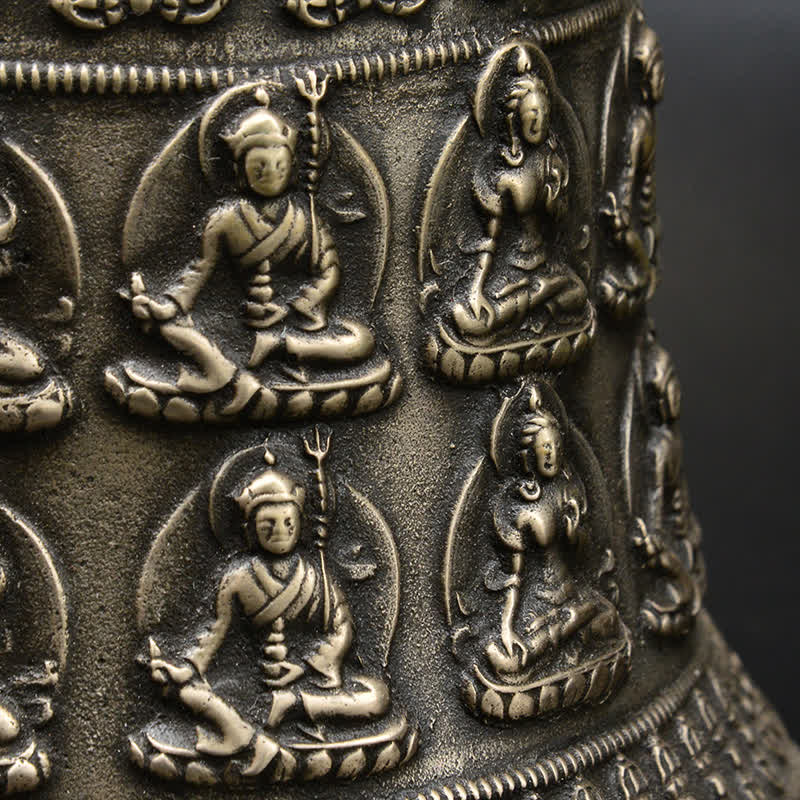 Kupfer Buddha Drachen Windspiel Glocke 15,5x20,5 cm Zen Decor