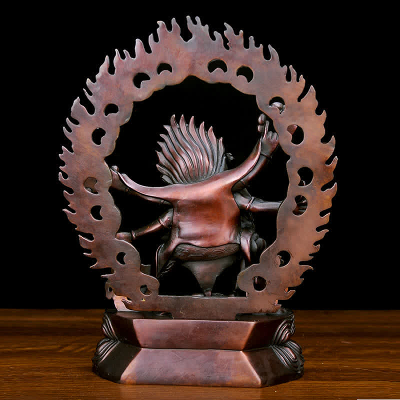 Kupfer Buddha Statue Mahakala Bodhisattva Mitgefühl Figur