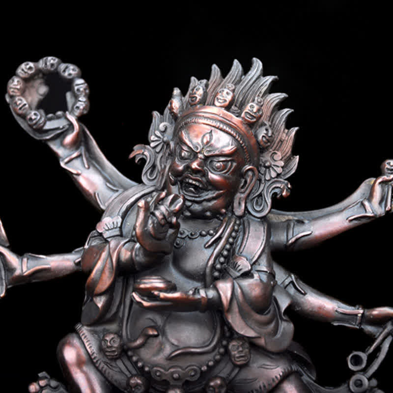 Kupfer Buddha Statue Mahakala Bodhisattva Mitgefühl Figur