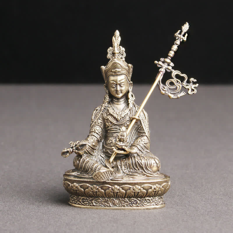 Kupfer Buddha Statue Padmasambhava Gelassenheit Figur 41x66mm