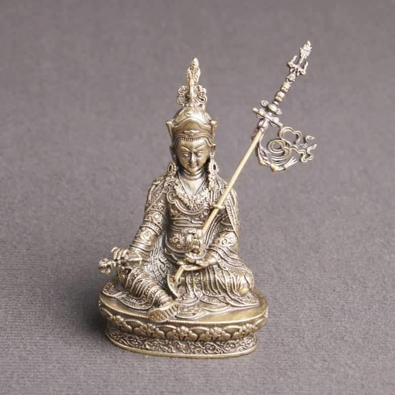 Kupfer Buddha Statue Padmasambhava Gelassenheit Figur 41x66mm