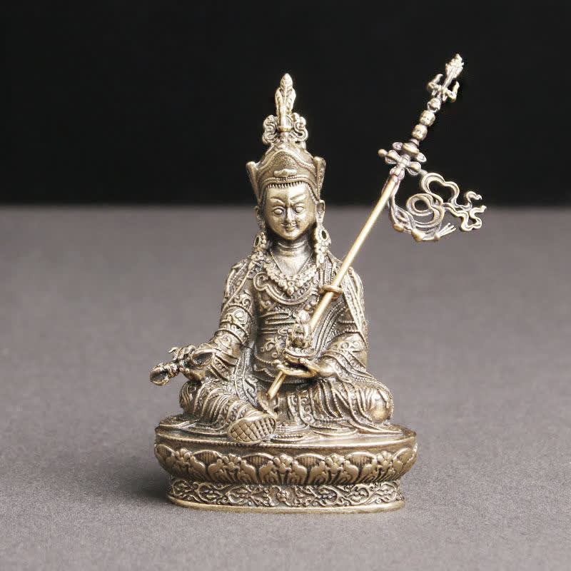 Kupfer Buddha Statue Padmasambhava Gelassenheit Figur 41x66mm