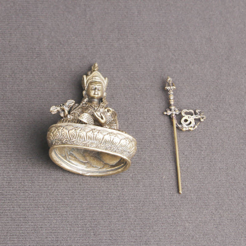 Kupfer Buddha Statue Padmasambhava Gelassenheit Figur 41x66mm