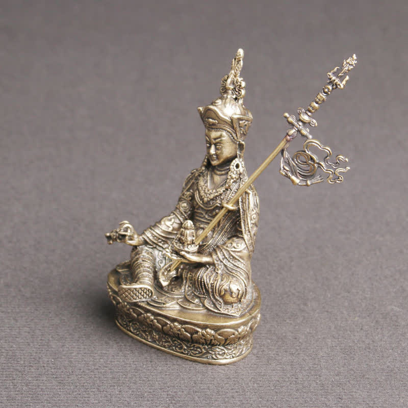 Kupfer Buddha Statue Padmasambhava Gelassenheit Figur 41x66mm