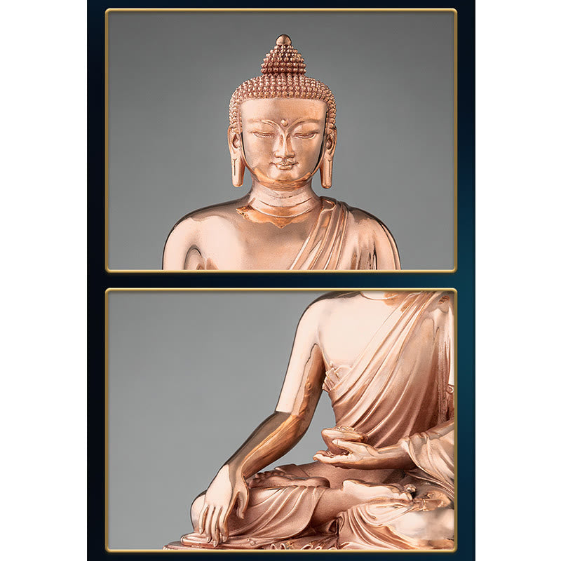 Kupferne Buddha-Statue | Gelassenheit Gautama Shakyamuni Figur