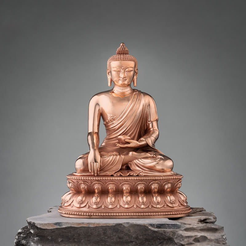 Kupferne Buddha-Statue | Gelassenheit Gautama Shakyamuni Figur