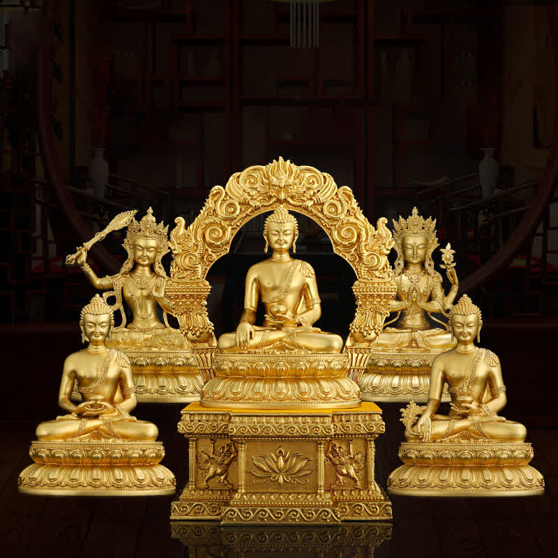 Buddha-Statue aus Kupfer | Shakyamuni Amitabha Medizinbuddha Figur