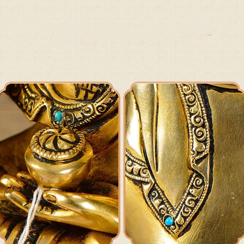 Kupfer Buddha Statue Shakyamuni Mitgefühl 21cm Dekor