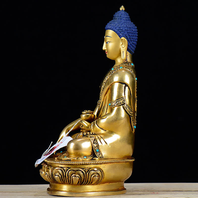 Kupfer Buddha Statue Shakyamuni Mitgefühl 21cm Dekor