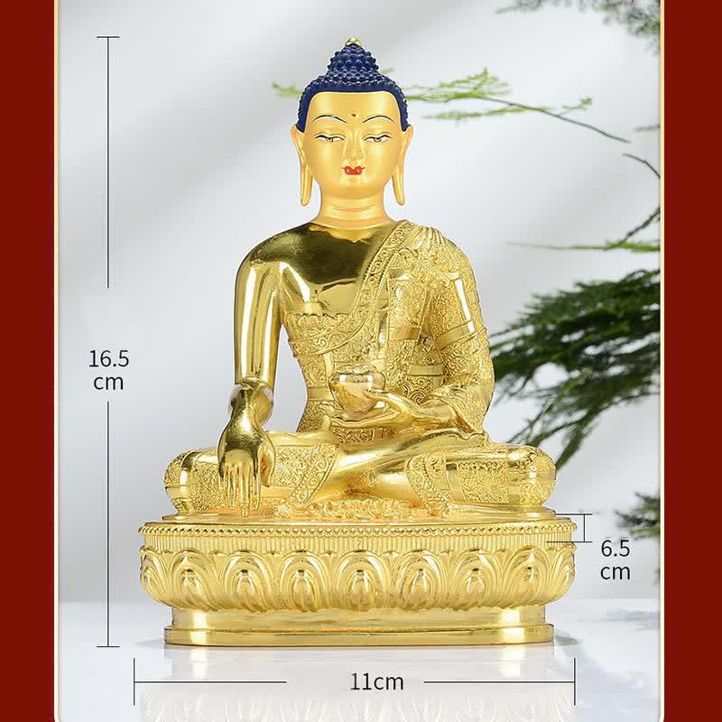 Kupfer Buddha Statue Shakyamuni Figur 16,5 cm Erleuchtung