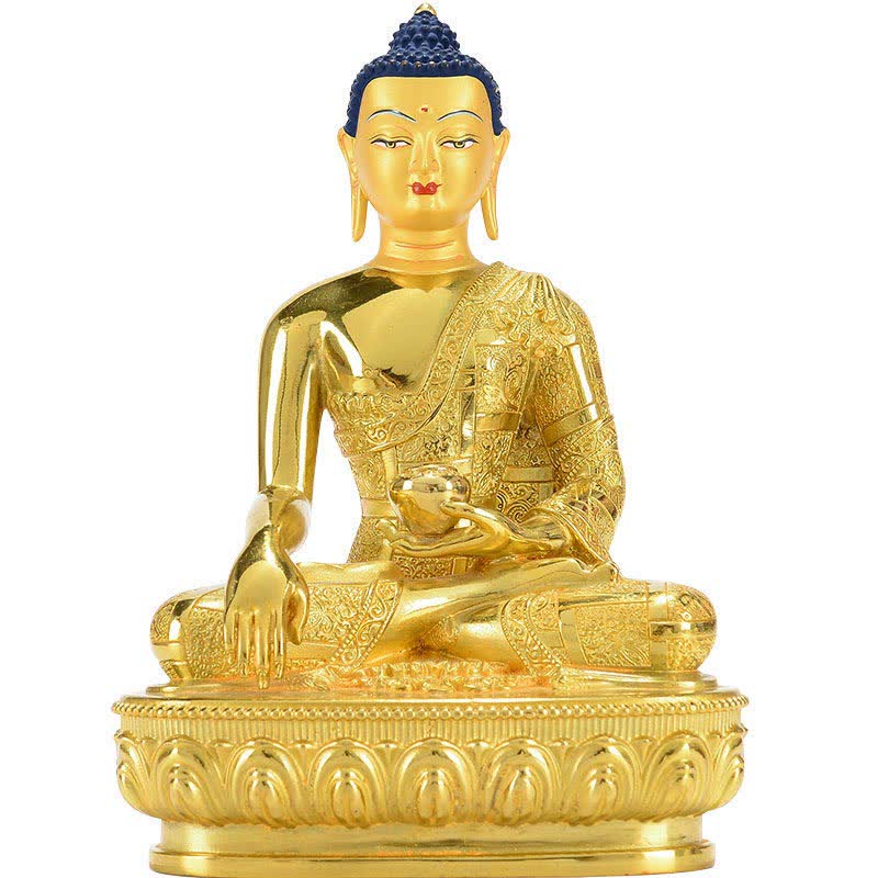 Kupfer Buddha Statue Shakyamuni Figur 16,5 cm Erleuchtung