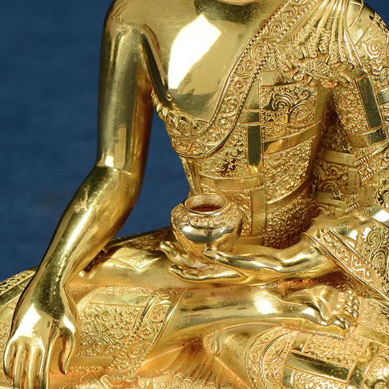 Kupfer Buddha Statue Shakyamuni Figur 16,5 cm Erleuchtung