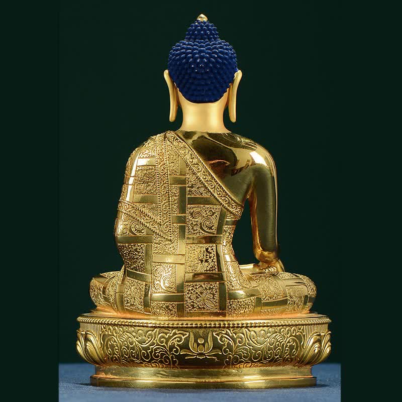 Kupfer Buddha Statue Shakyamuni Figur 16,5 cm Erleuchtung