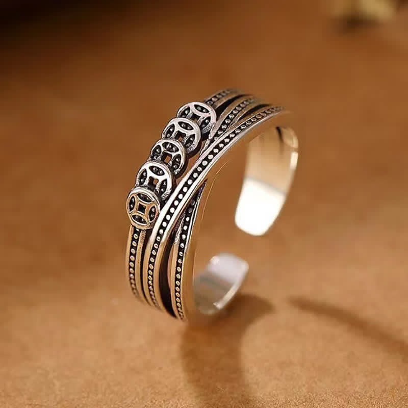 Spiritueller Ring aus Kupfermünzen für Reichtum und Glücksbalance