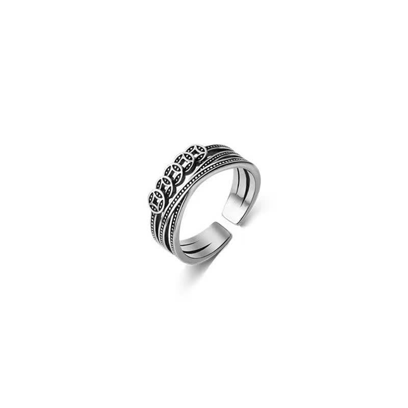 Spiritueller Ring aus Kupfermünzen für Reichtum und Glücksbalance