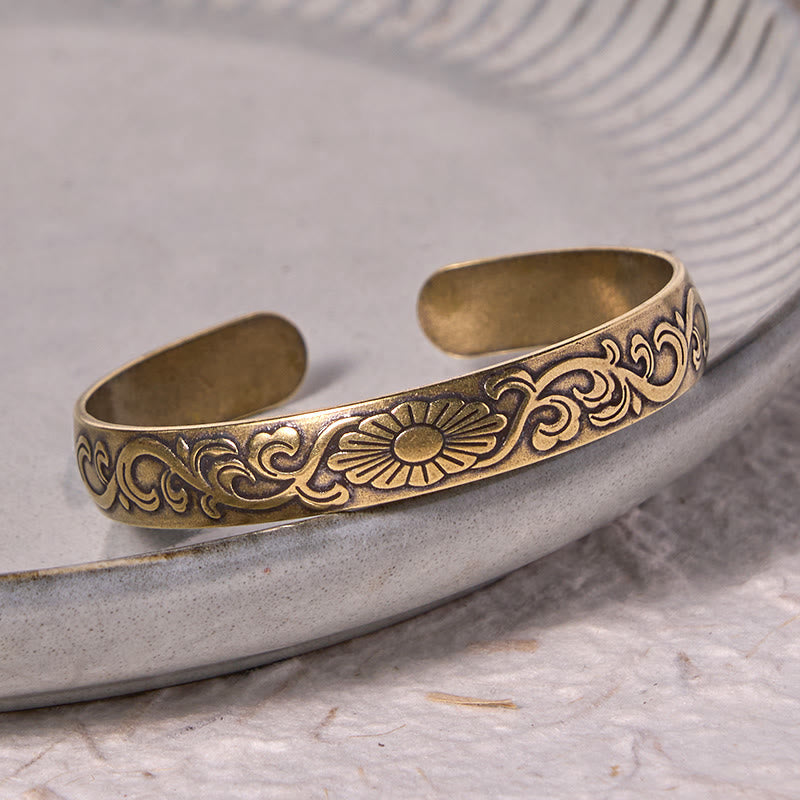 Kupfernes Gänseblümchen-Blumenranken-Armband für Selbstpflege und Glück