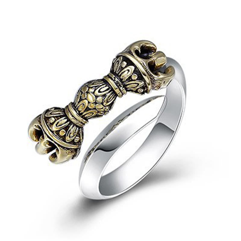 Verstellbarer spiritueller Schutzring aus Kupfer Dorje Vajra