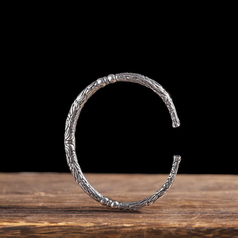 Kupfer-Drachen-Armband mit Blumenmuster für Balance