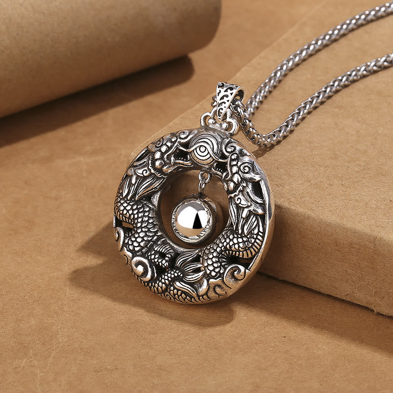 Kupferne Drachenkette mit Schutz- und Erfolgsanhänger