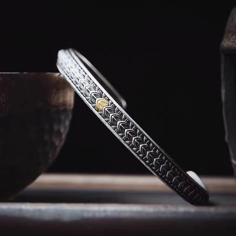 Kupfer-Armband mit Drachenschuppen, Glücks- und Reichtumssymbol, verstellbar, 55–60 mm