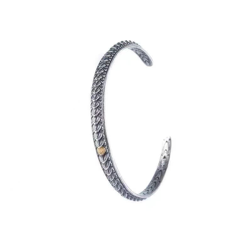 Kupfer-Armband mit Drachenschuppen, Glücks- und Reichtumssymbol, verstellbar, 55–60 mm