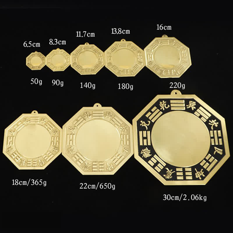 Kupfer Feng Shui Bagua Karte 16cm | Balance Energie Wandkunst